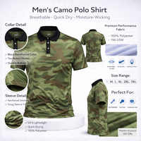 Polo de Golf con Estampado de Camuflaje, Moderno, de Alta Calidad, Transpirable, de Secado Rápido, que Absorbe la Humedad, con Logotipo Bordado Personalizado