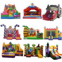 Terrain de jeu gonflable pour enfants château plein d'entrain ballon palais thème gonflable combo toboggan sautant maison de rebond