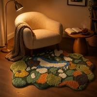 Tapis en polyester tufté effet mousse - Couleur et forme personnalisables, poils moyens, lavable en machine