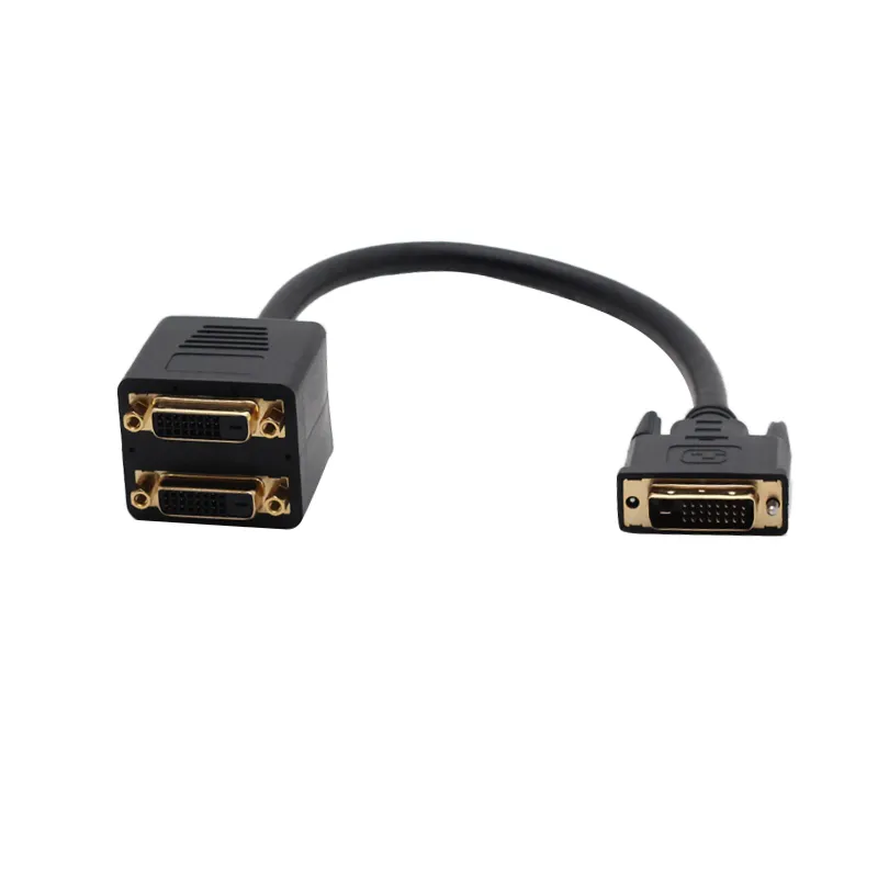 Wholesale 1 DVI-D to 2x DVI-D Digital Video Splitter Cable DVI 25 Pin Male to 2x DVI25 Pin Female Y Splitter Cable