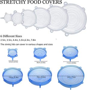 Factory Direct Silicone Stretch Lids Set of 6pcs Stretch Lids Silicone Suction Lid Food Covers - Product Image 2