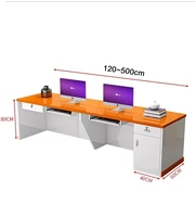 Bureau de réception rectangulaire simple personnalisé avec plateau contrastant multicolore pour magasin de vêtements d'entreprise, salon de beauté