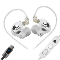 Nuevo controlador dinámico de banda ultraancha y ultracorto recorrido KZ-EDZ de 3.5mm tipo C, desarrollado internamente, con sistema de amortiguación de doble etapa, desmontable