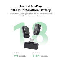 Hollyland Lark A1 Combo (USB-C RX + Lightning RX + Étui de charge) Microphone cravate sans fil 2,4 G à condensateur léger