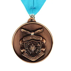 Medali berputar yang dapat disesuaikan stiker khusus atau logo laser sendiri