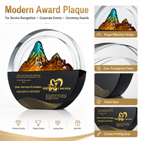 Trofeo de Cristal de Montaña Grabado a Mano, Creativo y Personalizado