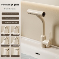 Ensemble d'armoires de salle de bain à bassin intégré en céramique laquée crème moderne Armoire de toilette en bois et caoutchouc Finition laquée