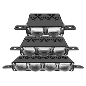 Coppia di Faretti a LED per Auto con Lente per Griglia, Luci DRL e Ventola, <span class=keywords><strong>Fendinebbia</strong></span> Ausiliari Esterni per <span class=keywords><strong>Fuoristrada</strong></span> e Camion - Product Image 1