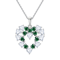 Trending Custom 925 Zilver Valentijnsdag Cadeau Ketting Schattige Lieve Zirkoon Kleurrijke Hart Hanger Ketting