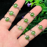 Nouveautés bijoux réglables cristaux pierre précieuse de guérison natur vert jade cristal anneaux pour cadeau