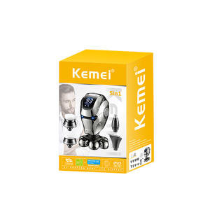 เครื่องโกนหนวดไฟฟ้าเคเมอิ 5 ใบมีด ตัวเครื่องโลหะ ชาร์จผ่าน USB กันน้ำ IPX5 สำหรับผู้ชาย - Product Image 5