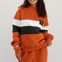 Sweat à capuche surdimensionné en coton pour femme, brodé sur mesure, col rond, tricoté, design de créateur, ensemble unisexe, personnalisation avec logo