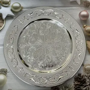 Großhandel Kunststoff Silber Ladesc halen Hochzeits dekoration Ladegeräte für Teller