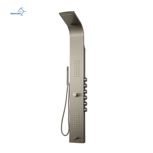 Panel Pancuran Air Terjun Stainless Steel, Panel Pancuran 6 fungsi pijat hidro hujan, harga pabrik