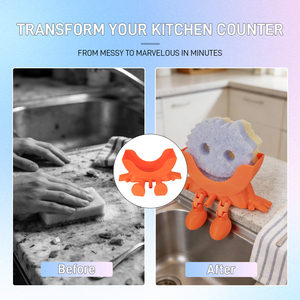 Portaspugne Divertente Stampato in 3D con Foro di Drenaggio, Gambe Articolate, Organizzatore per Lavello da Cucina, Gadget per Drenaggio - Product Image 6