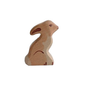 Conejo de madera Natural de Pascua para sala de estar, estante de decoración artesanal para niños pequeños, juguetes educativos para bebés - Product Image 2