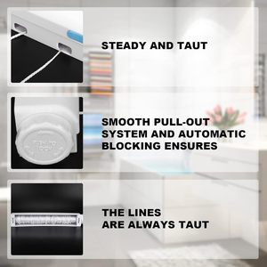 Extension automatique rétractable 4 cordes 5 cordes Séchoirs <span class=keywords><strong>à</strong></span> vêtements Séchage <span class=keywords><strong>à</strong></span> ressort Porte-serviettes pour le <span class=keywords><strong>linge</strong></span> pour une utilisation intérieure et extérieure - Product Image 2