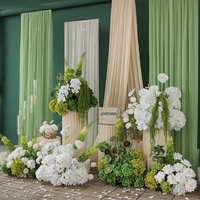 Bouquet de fleurs artificielles sur le thème blanc et vert le plus populaire de 2026, décoration faite à la main, boule de fleurs d'hortensia vertes, décoration d'événement