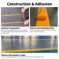 Peinture de marquage routier acrylique résistante à l'usure pour surfaces en béton, revêtement liquide à base d'eau écologique, jaune, pour voirie