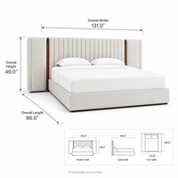Lit plateforme moderne japonais en bois massif sculpté à la main avec capitonnage vertical, ensemble de meubles haut de gamme pour chambre principale d'hôtel