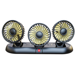 Ventilateur multi-véhicules 2-en-1 à 3 têtes avec lame ABS <span class=keywords><strong>de</strong></span> 4 pouces, circulation d'air, rotation à 360°, 3 vitesses <span class=keywords><strong>de</strong></span> refroidissement, adaptateur 5V/12V/24V, USB portable - Product Image 1