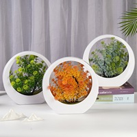 Plantes en Pot Artificielles Multicolores d'Usine, Fleurs en Plastique, Bonsaïs Lumineux Créatifs avec Lumière LED pour Ornements de Bureau