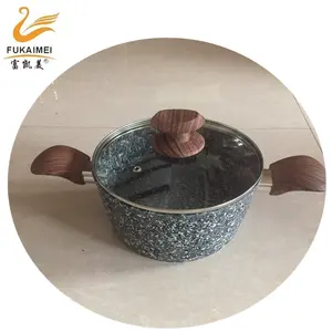 铝花岗岩喷漆锻造不粘酱锅20-30厘米不粘砂锅与感应底部。
