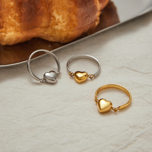 Heart Shape Stainless Steel Reversible <b>Ring</b> For Women Gift Jewelry <b>Silver</b> Gold Color - Product Image 2