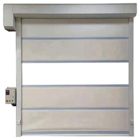 Porte à enroulement rapide automatique en PVC, design moderne, surface finie, fenêtre en tissu transparent