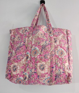 Bolso bandolera de algodón hecho a mano con dos correas, fácil de llevar, para compras, viajes, impreso, regalo, bolso de hombro de tela - Product Image 1
