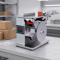 Machine semi-automatique d'étiquetage d'angle pour boîtes transparentes anti-contrefaçon à angle droit