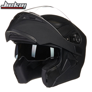 <span class=keywords><strong>Casque</strong></span> de moto modulaire à <span class=keywords><strong>double</strong></span> visière noir mat homologué ECE de haute qualité, vente chaude, Jiekai - Product Image 1