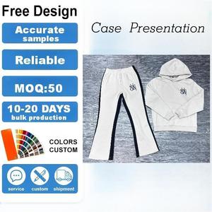<span class=keywords><strong>Tuta</strong></span> Sportiva Personalizzata da <span class=keywords><strong>Uomo</strong></span> con Logo e Strisce, Set Nero Casual Oversize con Giacca con Cappuccio e Zip e Pantaloni - Product Image 4