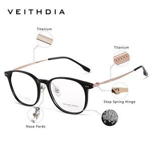 Veithdia – montures de lunettes optiques ovales en titane pur, unisexe, légères, protection contre la lumière bleue, 7122 - Product Image 4