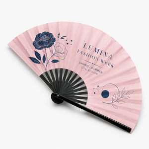พัดไม้ไผ่พับได้ลายเพ้นท์พร้อมโลโก้สั่งทำ สำหรับงานแต่งงาน ของที่ระลึกงานเทศกาล ของฝากฤดูร้อน - Product Image 1