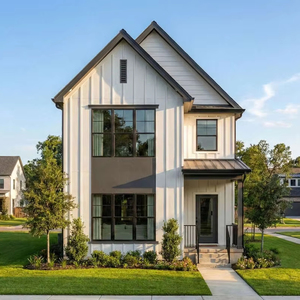 Villa préfabriquée à deux étages en acier léger avec balcon pour usage résidentiel ou immobilier locatif - Product Image 1