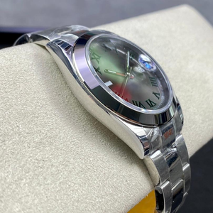 Montres mécaniques automatiques en acier inoxydable, 41 mm, avec lunette en métal doré poli, cadran gris ardoise, date, étanches à 100 m - Product Image 3