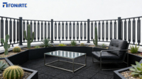 Clôture de sécurité pour balcon, escaliers, jardin, clôture décorative, clôture de sécurité extérieure, clôture en métal moderne en alliage d'aluminium