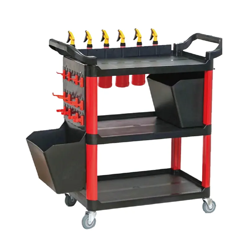 3 Tier Rolling Utility Detailing Tool Cart Organizer Mobile Detailing Cart Trolley Heavy Duty Car Auto Detailing Cart