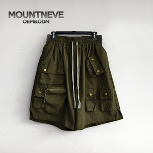 Pantaloncini Cargo da <span class=keywords><strong>Uomo</strong></span> in Denim Morbido, Taglie Forti, Mezzi Lunghi, Casual con Multi-Tasche per l'Estate - Product Image 4