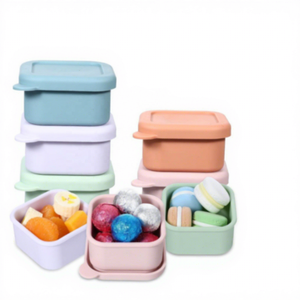 Conteneur en silicone pour vinaigrette à emporter, petit récipient à condiments avec couvercles, ensemble de coupelles à sauce, étanche et réutilisable pour le déjeuner, le travail ou les voyages - Product Image 1