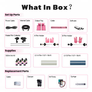 طابعة DTF من Haolic باللون الوردي الجديد UX7 30 ، طابعة DTF فوق البنفسجية ذات طول العمر الفائق ، وضع الطباعة الملونة على الوجهين لطابعة DTF فوق البنفسجية للمبتدئين - Product Image 5