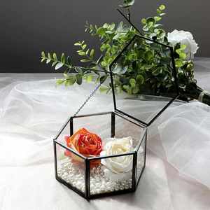Elegante Caja Hexagonal Dorada de Cristal para Anillos de Boda, Caja Personalizada para Anillos, Caja Geométrica Transparente para Joyería, Estuche de Lujo para Regalo de Compromiso - Product Image 6