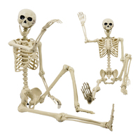 Articulations mobiles Os humains Corps entier Plastique effrayant 165cm Squelette d'Halloween pour décoration de fête d'Halloween