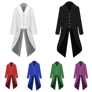 Traje gótico Steampunk largo victoriano para hombre, traje Retro, chaqueta con pajarita, golondrina <span class=keywords><strong>de</strong></span> un solo pecho para adultos - Product Image 3