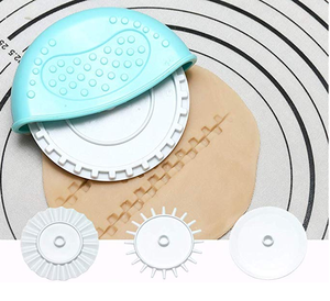 Kit de décoration de roues de pâtisserie, 4 pièces, OEM, en plastique, outils de décoration, en treillis, coupe-nouilles pour pites et Pizza - Product Image 2