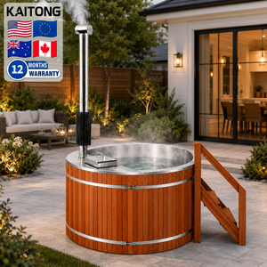 Kaitong Spa extérieur de luxe portable hybride <span class=keywords><strong>nordique</strong></span> en acier inoxydable, chauffé au bois, pour 2, 4 ou 6 personnes, petit <span class=keywords><strong>bain</strong></span> à remous - Product Image 1