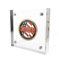 Cadre de présentation magnétique en acrylique transparent pour pièces de monnaie, boîte de rangement pour médailles de défi