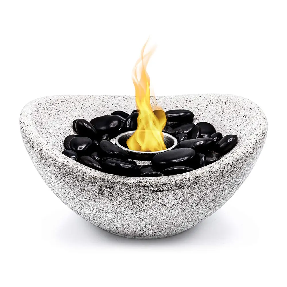 Vizayo שולחן אש בור-מקורה חיצוני Ventless שולחן למעלה אש בור קערה לשימוש עם ג 'ל דלק פחיות, bioethanol או איזופרופיל
