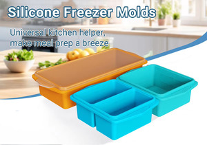 <span class=keywords><strong>Bac</strong></span> à glaçons en silicone anti-fuite, <span class=keywords><strong>pratique</strong></span>, pour congélation alimentaire, idéal pour la congélation de portions de soupe et la préparation de glaçons soupés - Product Image 5
